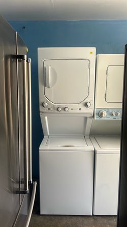 GE apartment size stackable washer and gas dryer