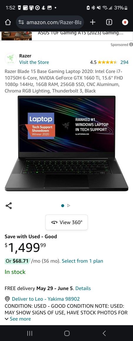 Razer Blade 15 Late 2020