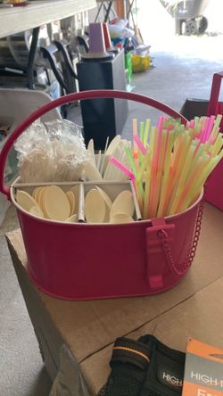 Pink tin caddy/bottle opener