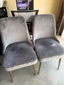 Set of 4 chairs velvet grey