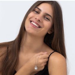 Certified Moissanite Pendant Necklace Gift for Women 