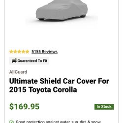 Toyota Corolla Car Cover 2015