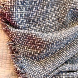 Cotton Woven Square Tablecloth 56” X 56” Blue White