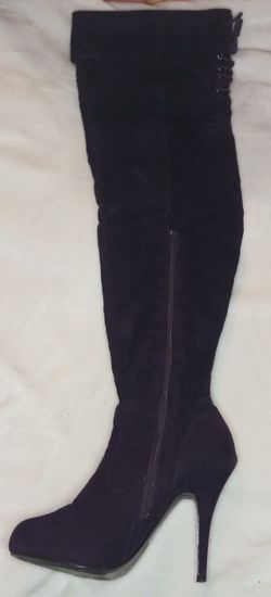 Knee High Purple Heels Women Size 7