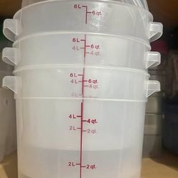 Set of 3 Round 6-Quart Food Storage Containers with Lids