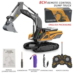 Toys for Boys, 2.4Ghz RC Excavator Toy with Light and Sound, Construction Toys