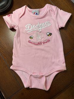 Pink Dodgers onesie
