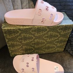 Gucci Pink Slides 
