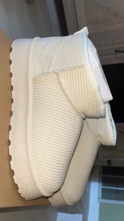 Platform Mini Boot Cream Corduroy