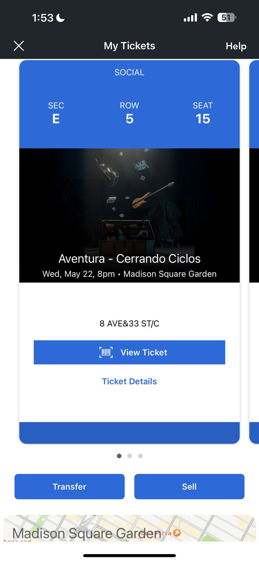 Aventura Concert Ticket
