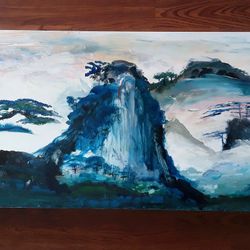 47 1/2 X 15 Arcylic Wood Wall Decor Painting