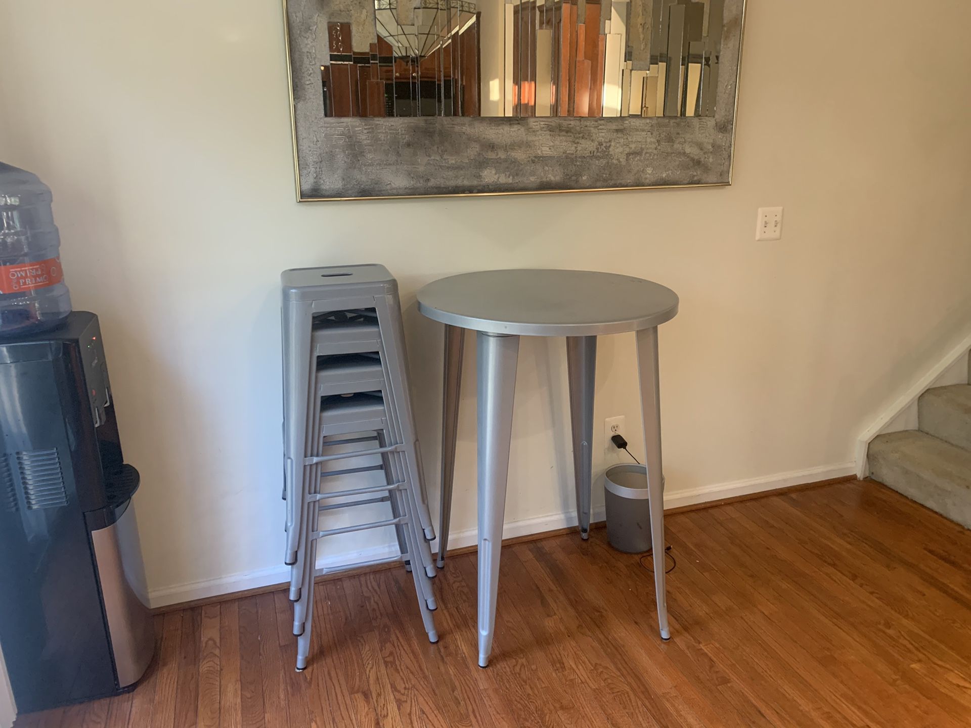 Bar table and stools