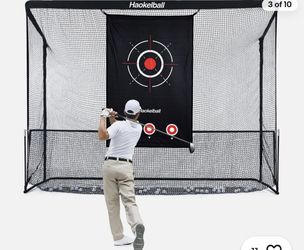 Haokelball 10x7.5ft Golf Driving Practice Net with Target Cloth Golf Hitting Net