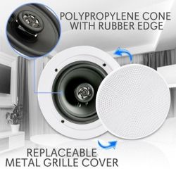 Bluetooth Stereo Speakers Pair, White