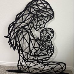 Mother and Child metal art ( LARGE/ HEAVY ) almost 4’ tall