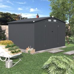10 ft. W X 8 ft. D Metal Storage Shed