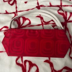 estee lauder mini shoulder purse makeup bag red