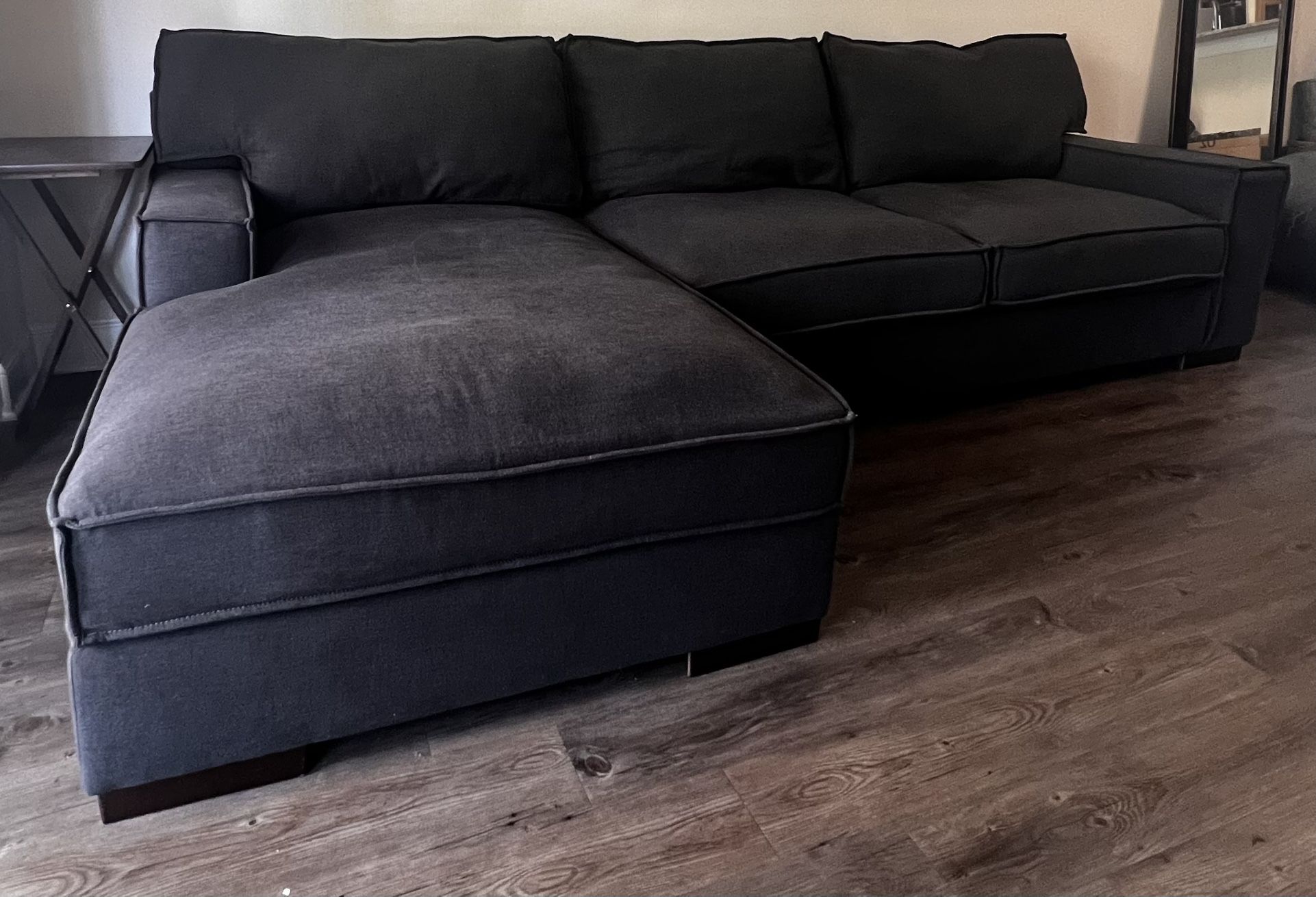 Charcoal Grey Couch Sectional With Chaise