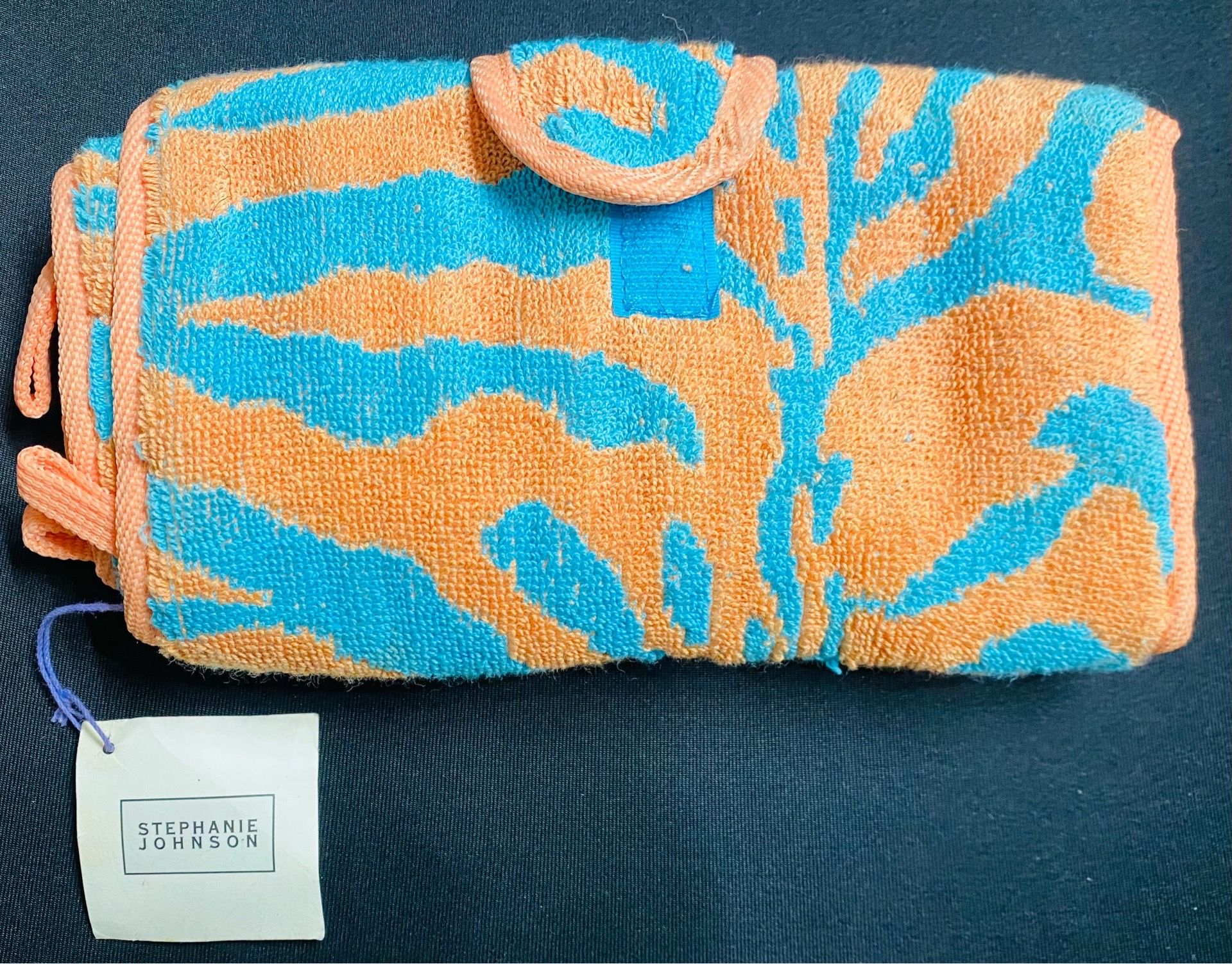 Designer Terrycloth Beach Roll-Up Travel Organizer! New! With Tag still On!