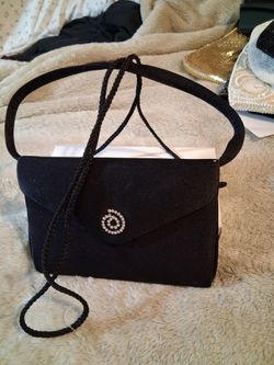 Vintage cocktail purse with silver swirl