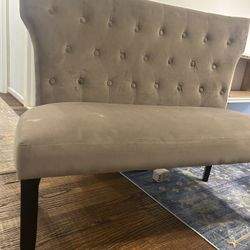 Gray Tufted Accent Loveseat – Great for Bedroom or Entryway