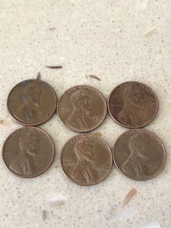Wheat cents from 1950 to 1955