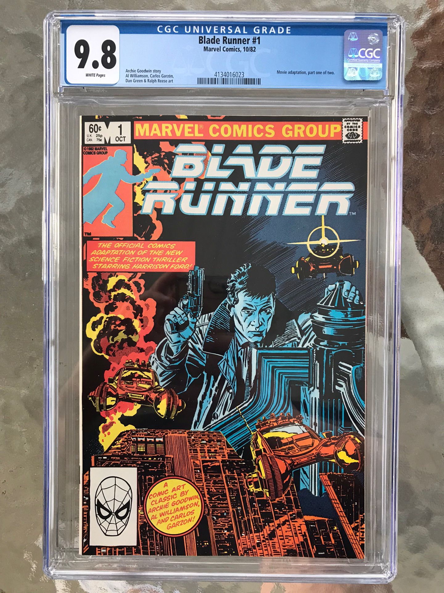 Blade Runner #1 (1982) CGC 9.8 — White Pages; Movie Adaptation; Archie Goodwin