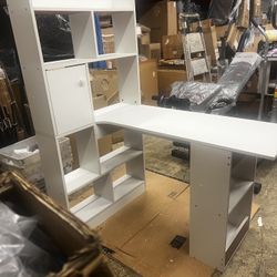 Study desk with storage bookshelf Corner Desk with Storage