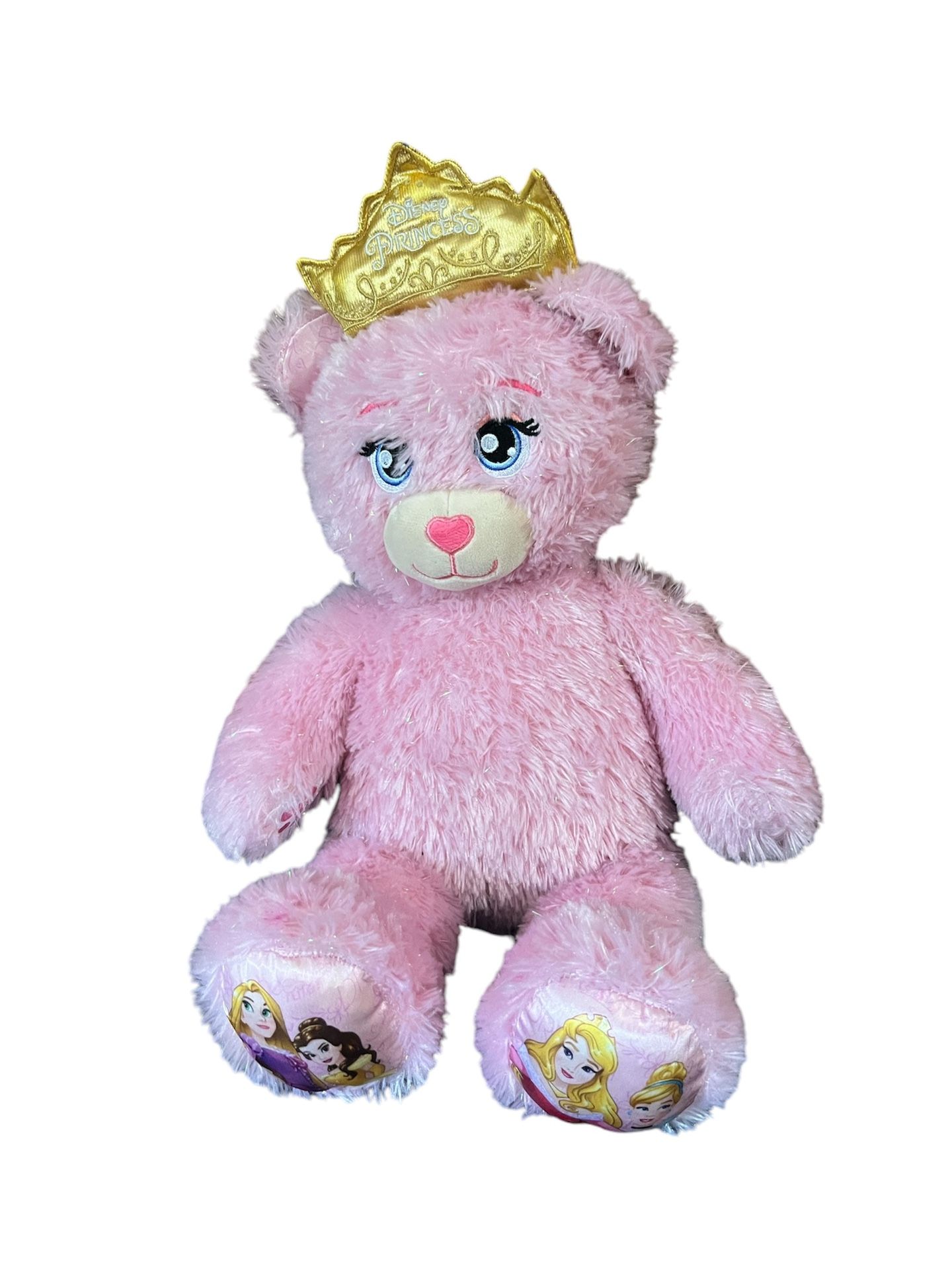 Build A Bear Disney Princess Teddy Bear Pink With Crown Plush Stuffed Animal 17"