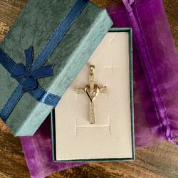 Vintage Gold & Diamond Cross Pendant