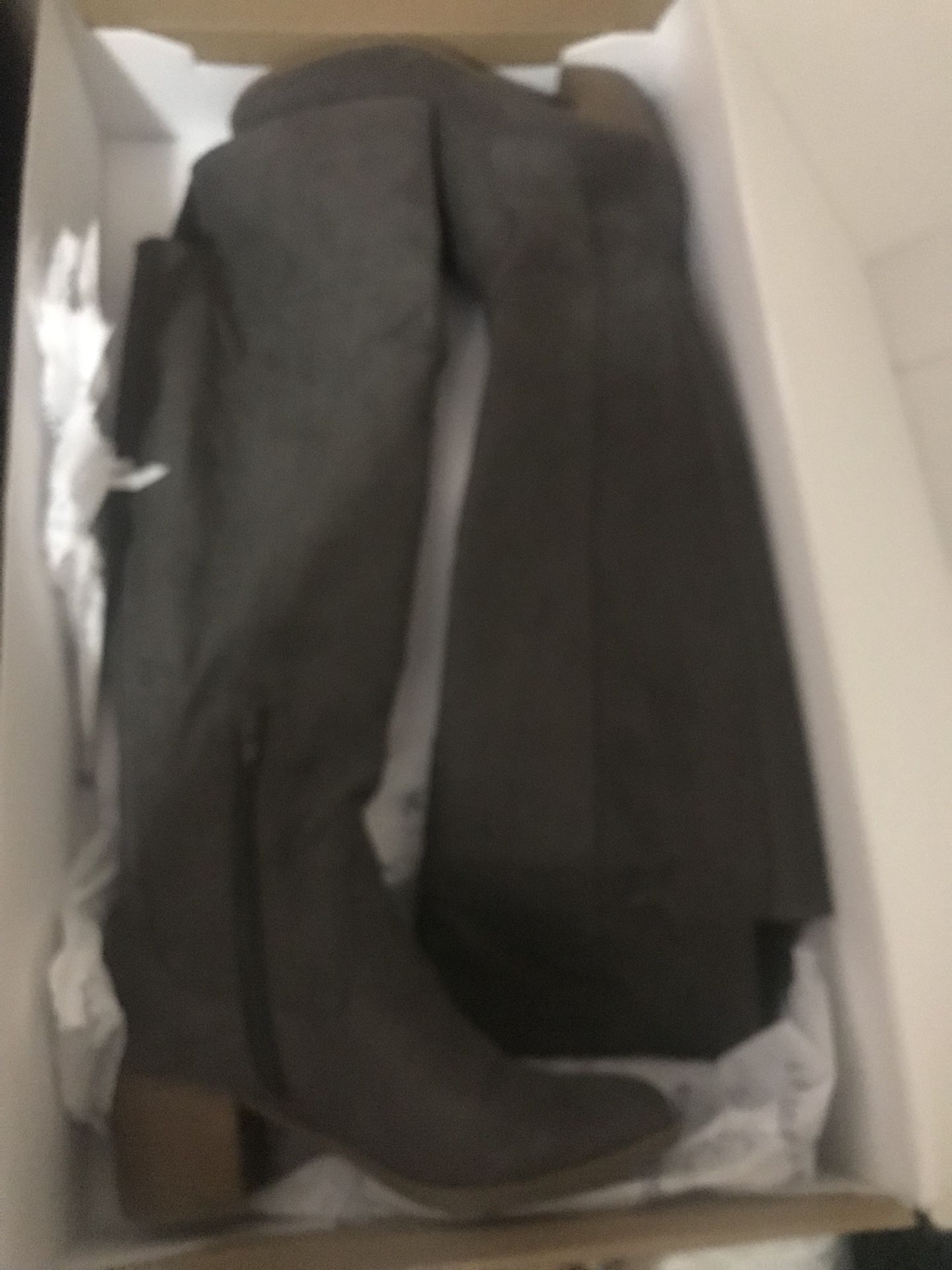 Grey suede boots