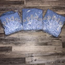 Light blue Sp5der Hoodies