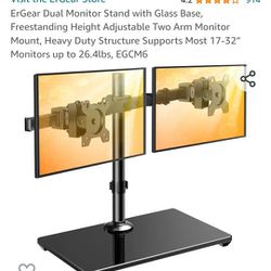 ErGear Dual Monitor Stand with Glass Base