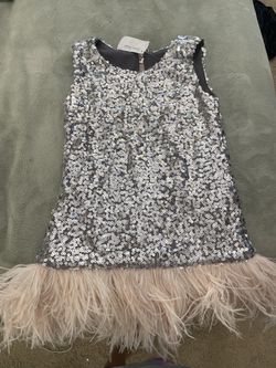 Little Girls Sequin Feather Dress Zoe Ltd
