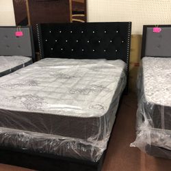 New Queen Size Bed Frame With New Mattress boxspring 