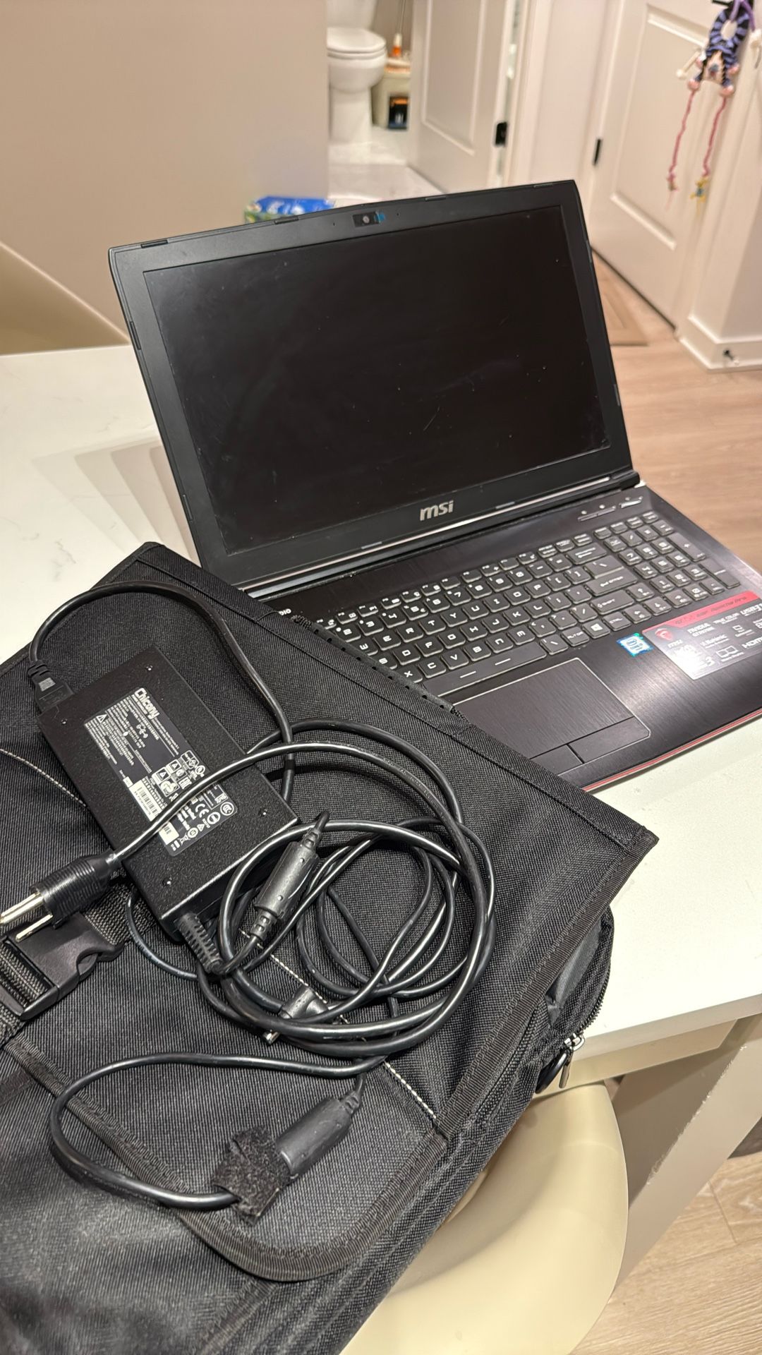MSI Gaming Laptop With Computer Bag