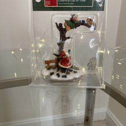 O’Well Christmas Village “Country Cat In Tree” Accessory 