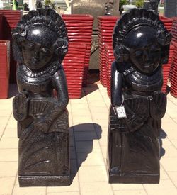 BeauBeautiful 48”H Terrazzo Balinese Dancing Statues - Set of Two Straight from Bali