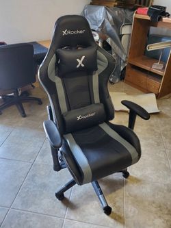 X Rocker Vortex Leather PC Gaming Chair Black and Gray BRAND NEW