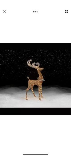 Christmas Lawn Decoration Sears Roebuck & Co Gold Glitter & Silver Deer Lawn Ornament 105 Lights 48 Inches