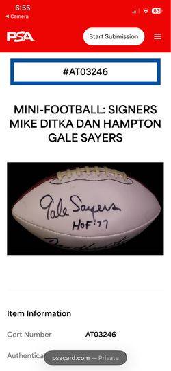Autographed Football Chicago Bears