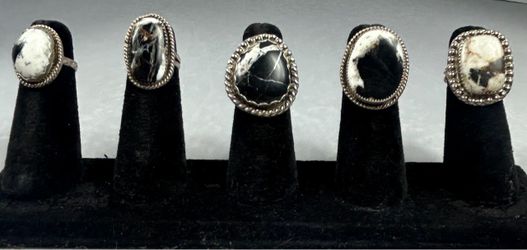 White Buffalo Turquoise Rings