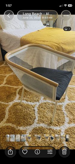 Indoor/Outdoor White Metal Chair With Wood Colored Trim Silas