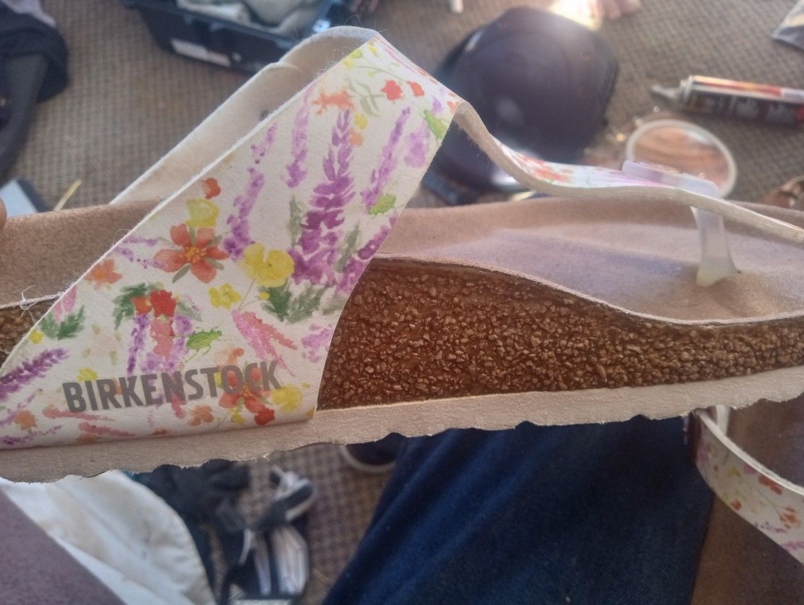 Birkenstock Gizeh Summer Floral Light Rose Vegan Women's US 7/8(Regular) EU 39