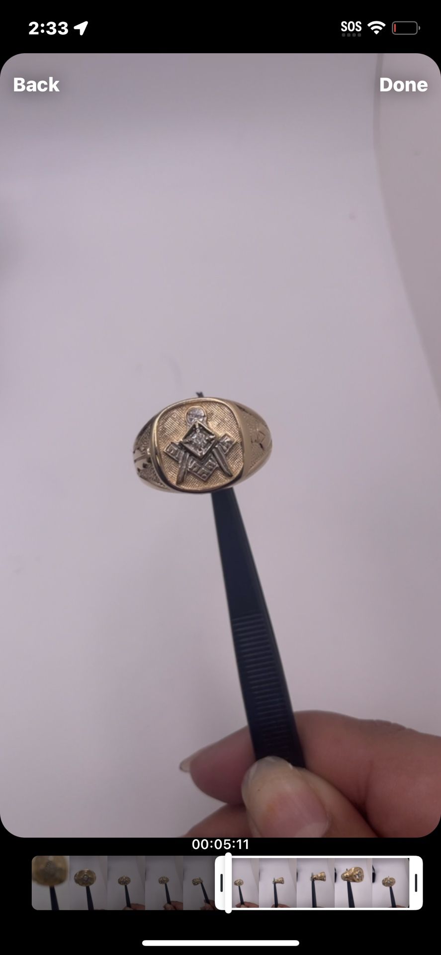 14k, 2Tone, 7.8grams Mesonic Signet Ring