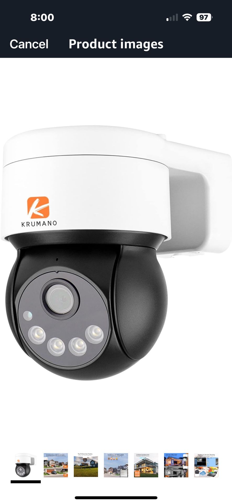 Brand New Outdoor Wireless 4K Security Camera, 8 MP 5Ghz Wi-Fi, PTZ, Human Tracking,2 Way Audio, Color Night Vision