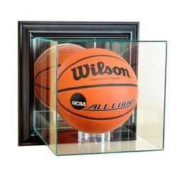 Basketball Display Case with the Denver Nuggets Logo.