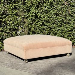 Mid Century Modern Pink Cocktail Ottoman Leg Rest Bench Seat Chair