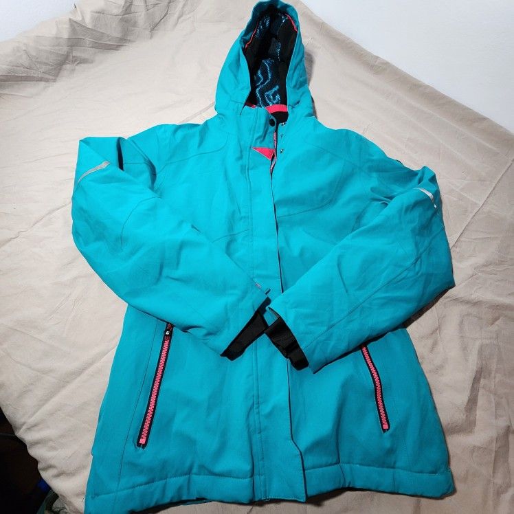 Youth KILLTEC allround Insulated Turquoise full Zip Hooded Ski Jacket Size 14