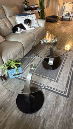 Glass Coffee Table & End Table